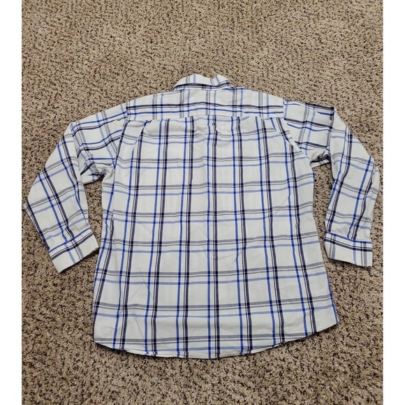 Double Pump Long Sleeve Button Down Shirt White Blue Stripe Men's L 100% Cotton - Picture 7 of 7